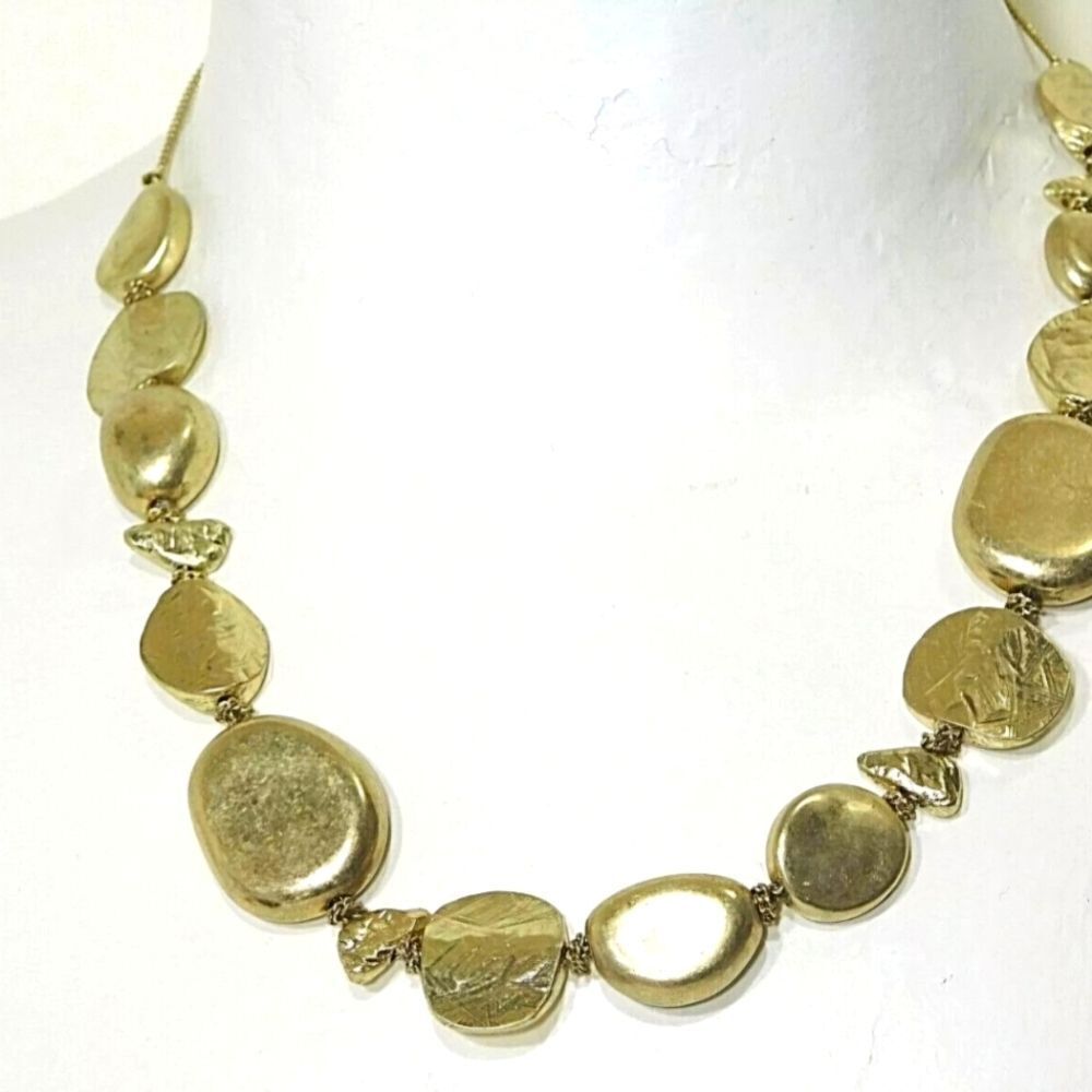 Lia Sophia GOLDEN NUGGET Necklace, 16-19", Chunky, NWT